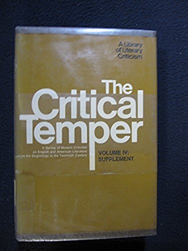 Critical Temper Vol. 4 [Sep 01, 1979] Tucker, Martin Modern Survey Literature