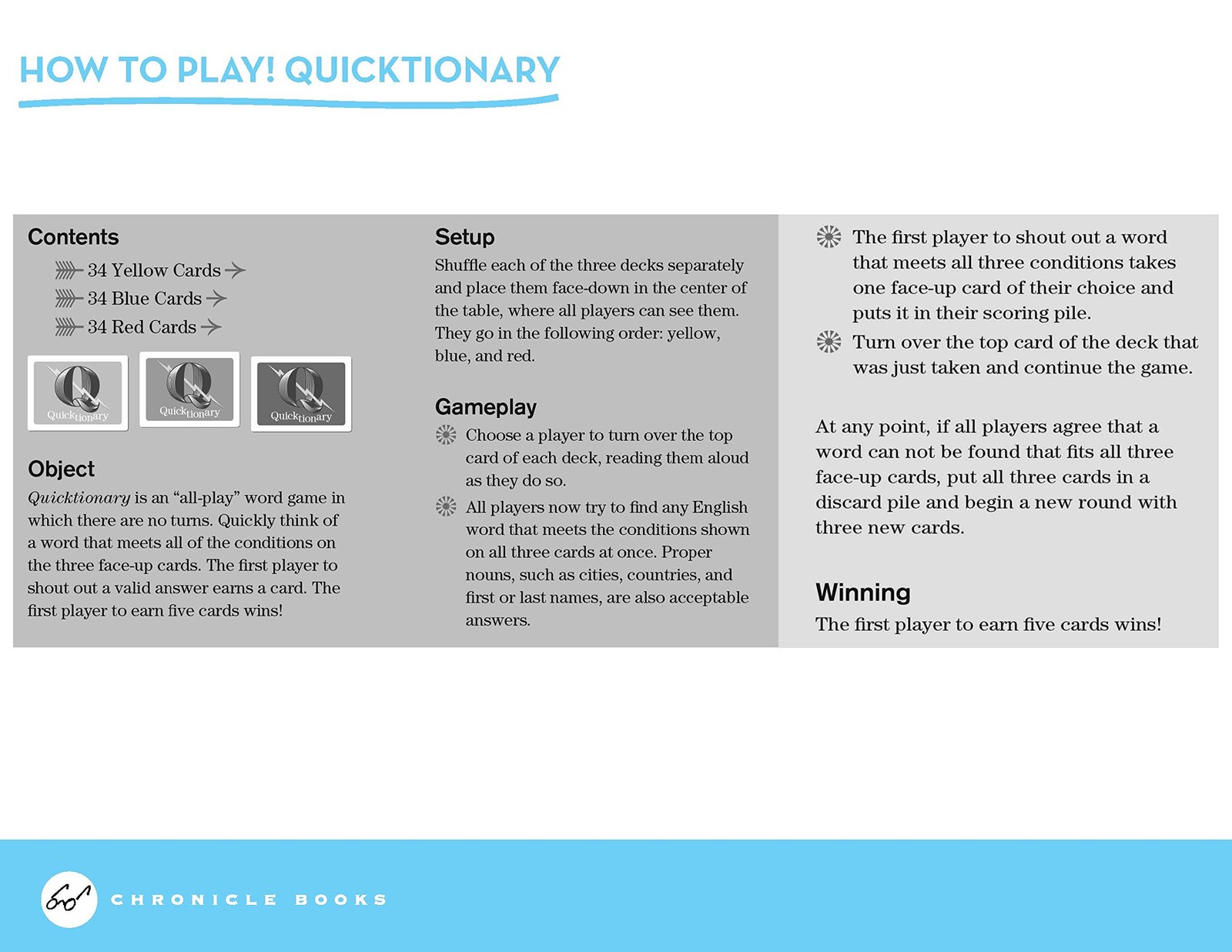 Quicktionary: A Game of Lightning-fast Wordplay 2.5 x 3.5 inches, Quicktionary