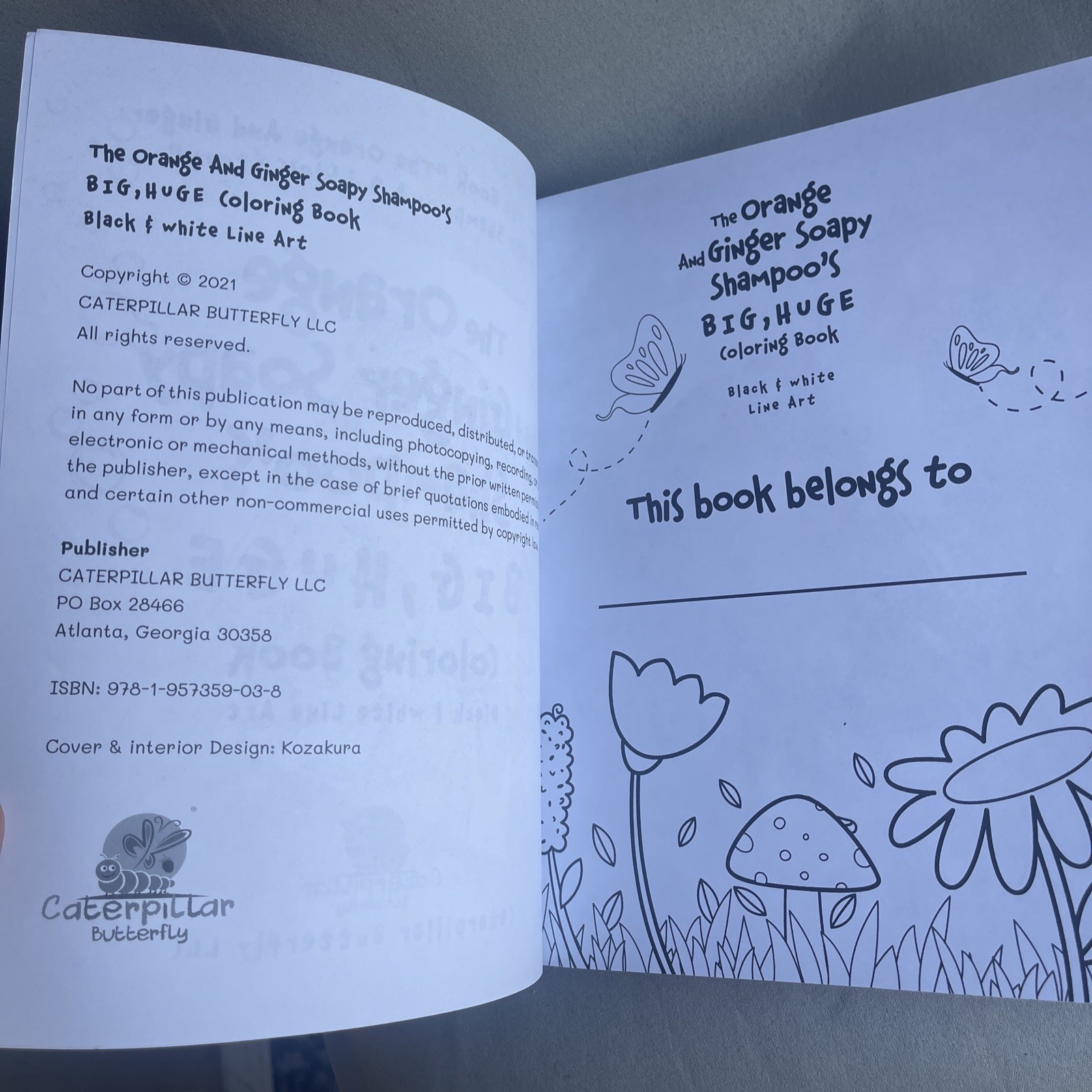 The Orange & Ginger Soapy Shampoo’s BIG HUGE Coloring Book Black & White Lines