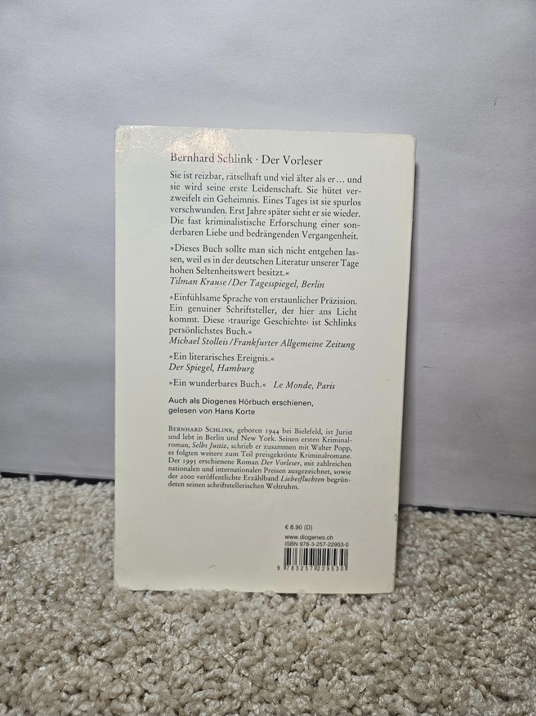 Der Vorleser by Bernhard Schlink Roman Diogenes School College Textbook