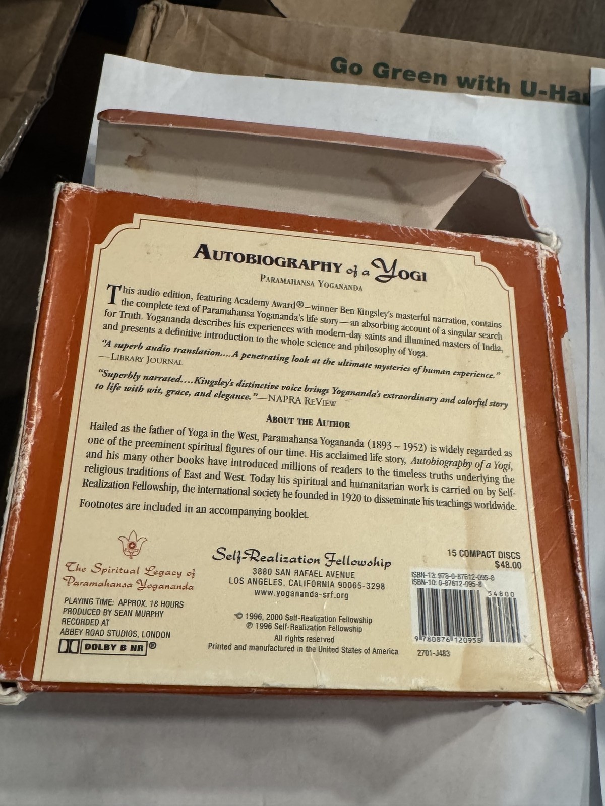 Autobiography of a Yogi Paramahansa Yogananda 15 CD Audio Book Unabridged Ben Ki