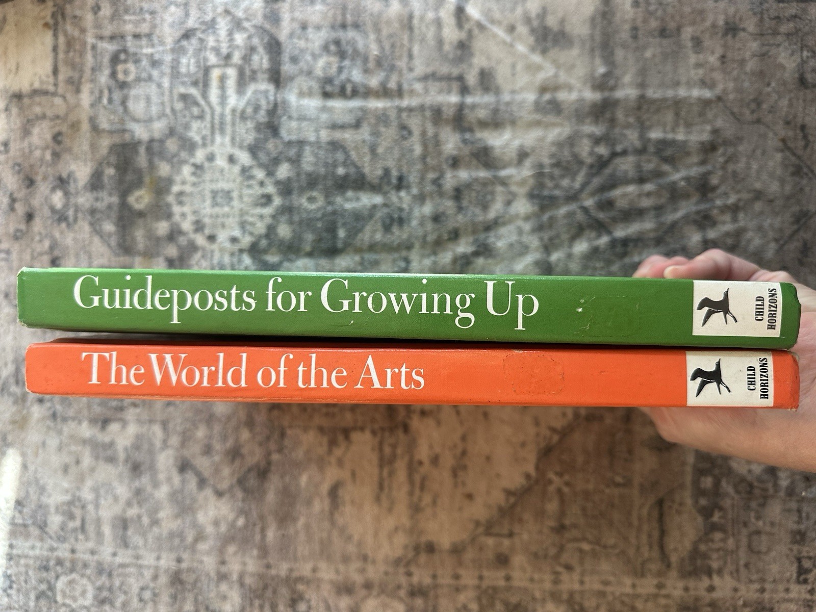 Child Horizons 2 Book Lot Vintage Hardcover Books Home Schooling FAST SHIPPING