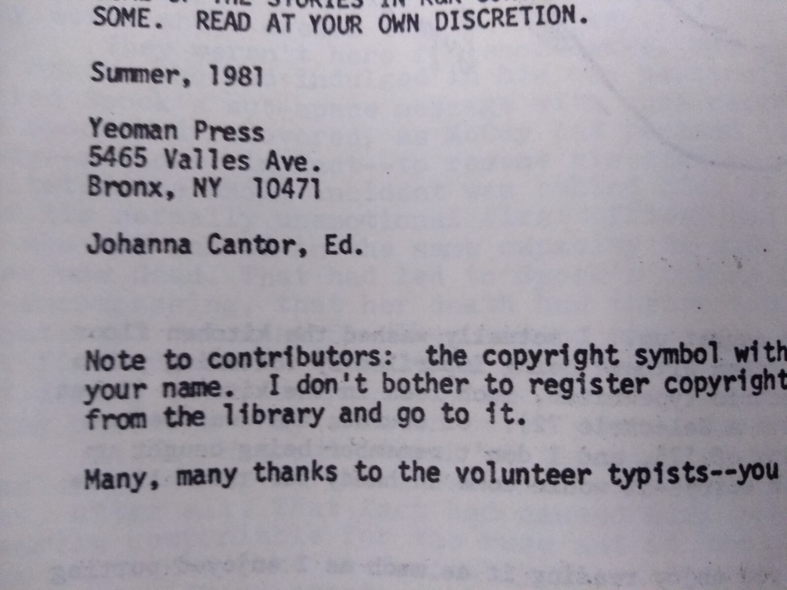 R&R XVI – Star Trek Zine Fanzine 1981 (some warping) Yeoman Press