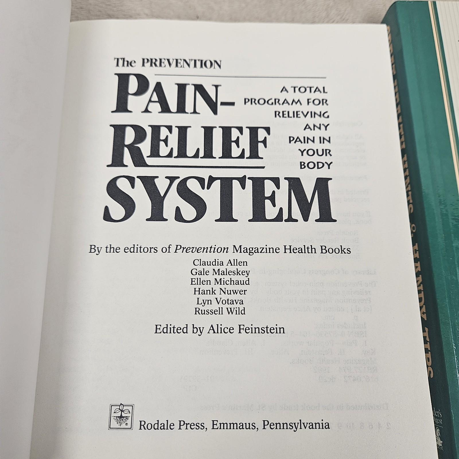 Health Books Home Remedies Pain Relief System Hints & Handy Tips Hardcover