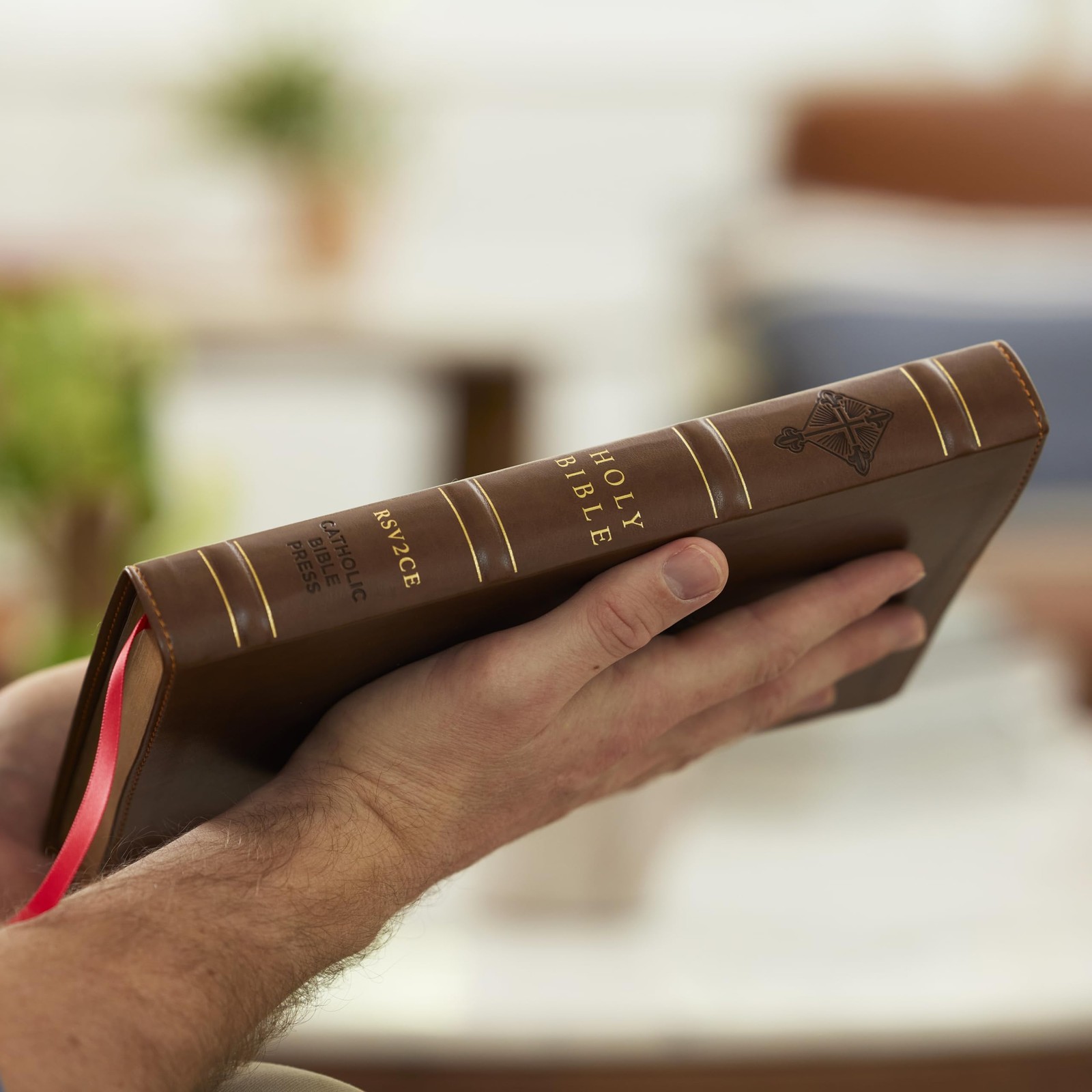 RSV2CE, Thinline Large Print Catholic Bible, Brown Leathersoft, Comfort