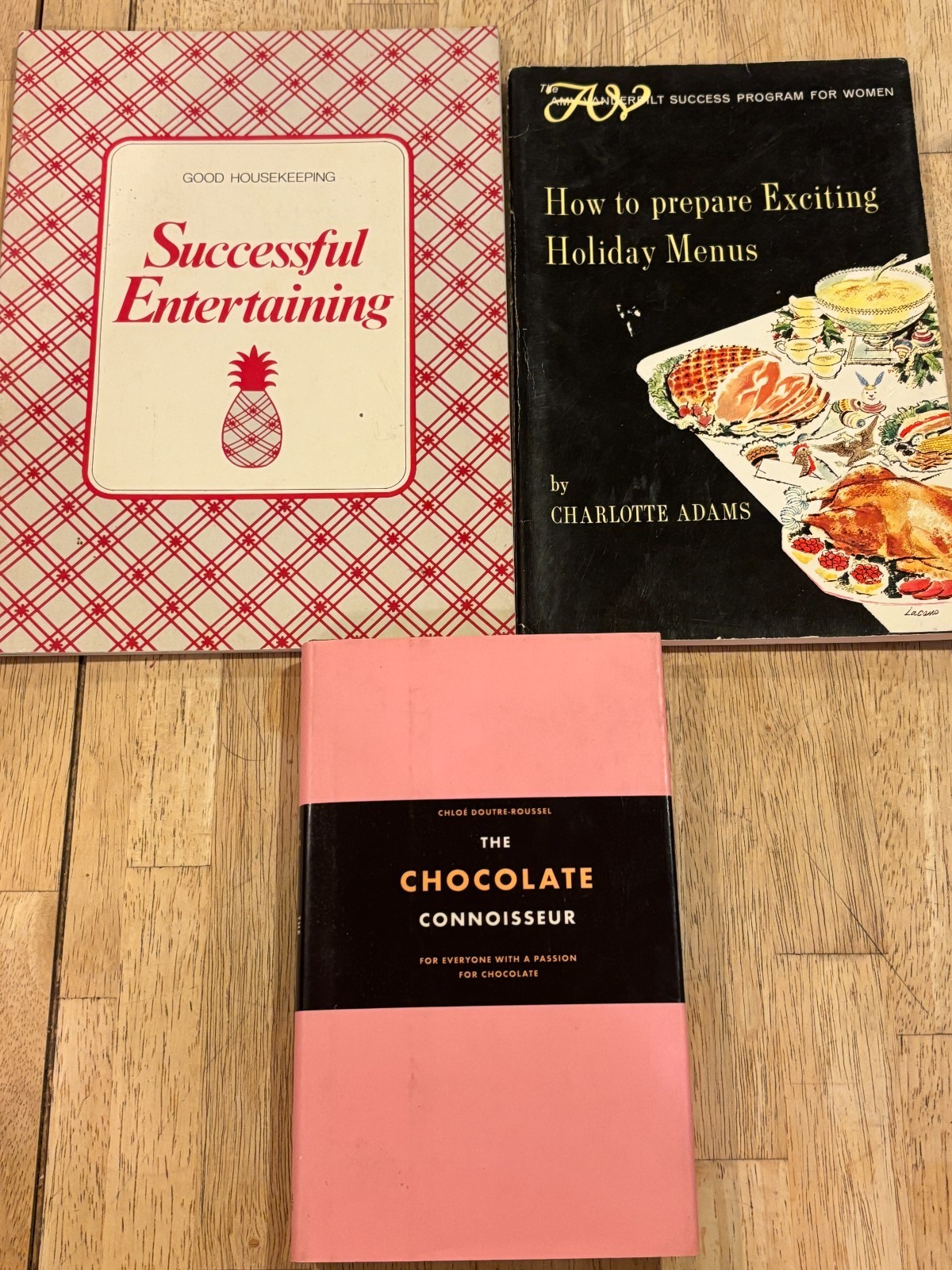Lot of 3 Cookbooks- Successful Entertaining, Holiday Menu, Chocolate Connoisseur