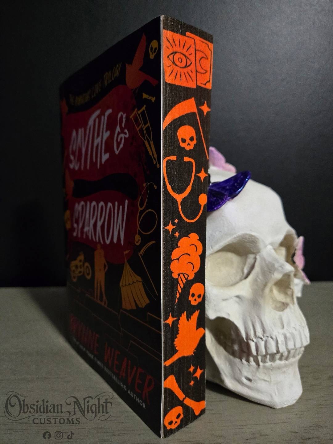 The Ruinous Love Trilogy by Brynne Weaver paperbacks with custom sprayed edges