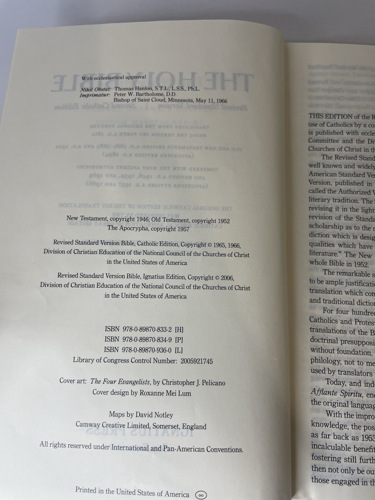 Ignatius Press Revised Standard Version Catholic Edition Bible Pre Owned