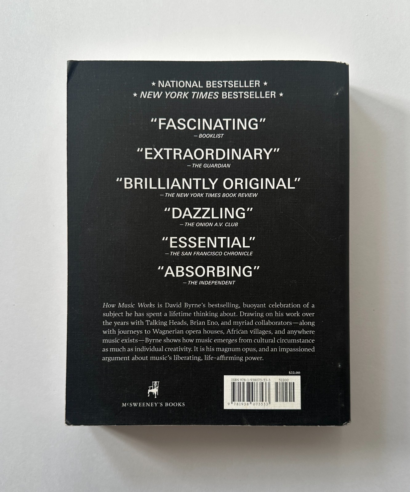 DAVID BYRNE How Music Works | 2013 McSweeney’s Trade Paperback