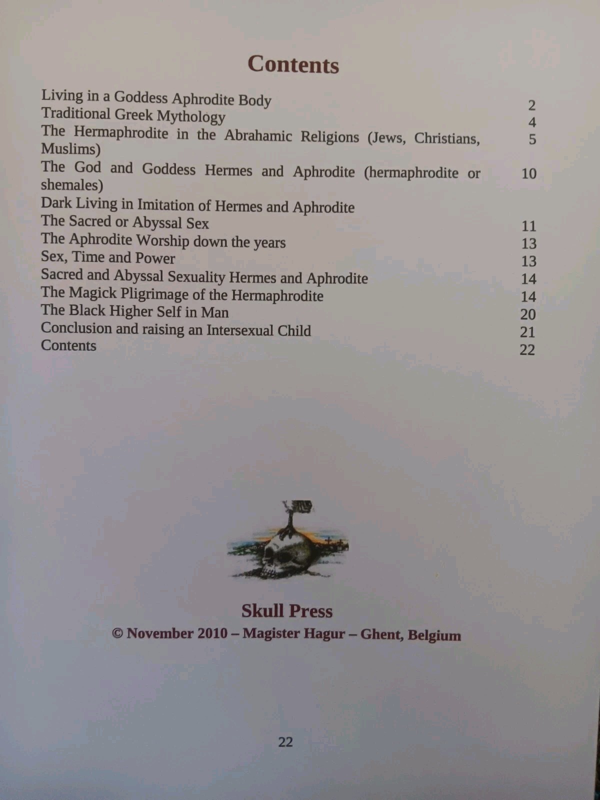 Magister Hagur Goddess Aphrodite Intersex order of nine angles Satanism ONA/O9a