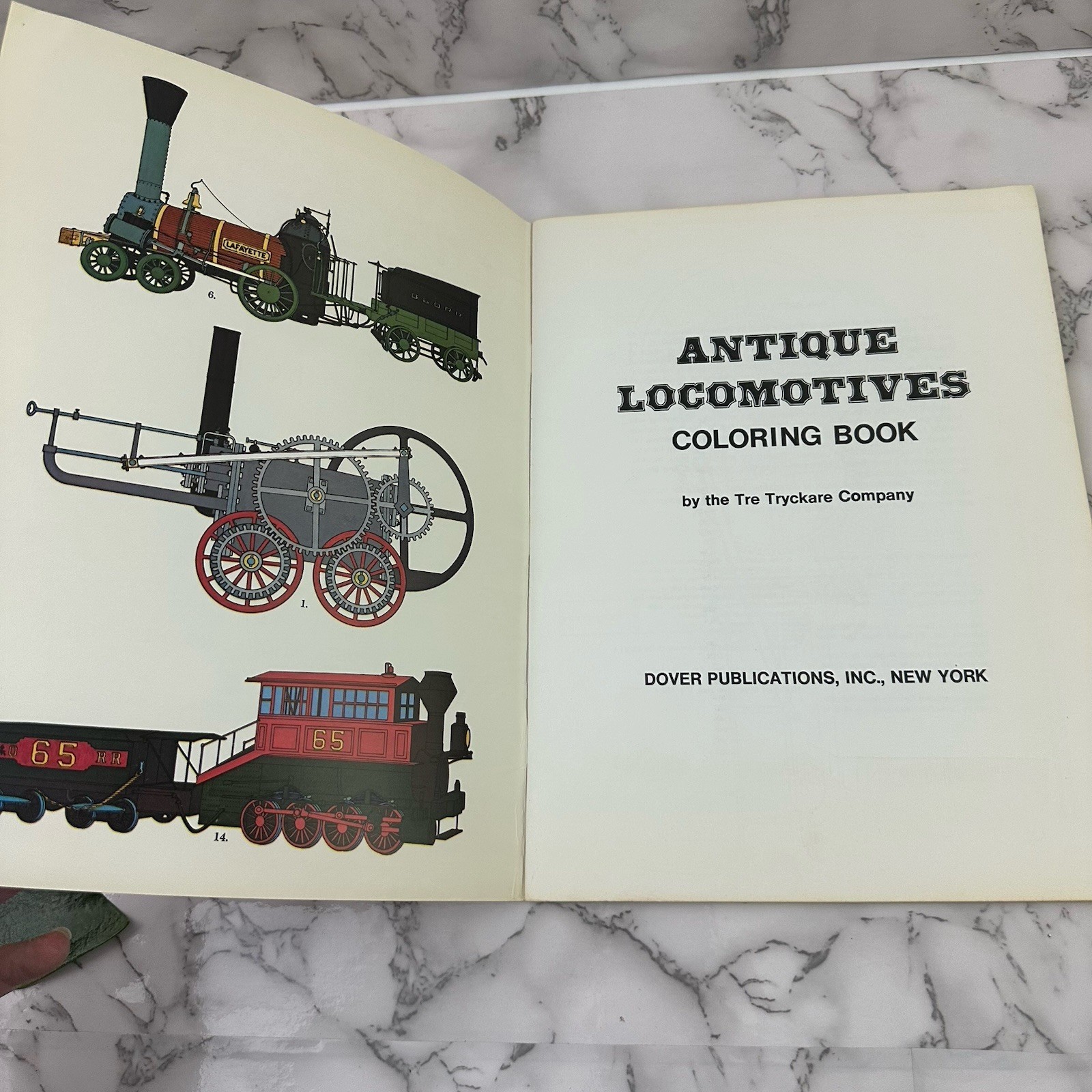 Dover Coloring Book Vintage Antique Locomotives Blank 1976 Tre Tryckare Company