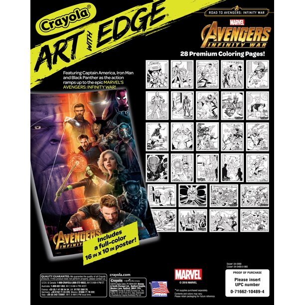 Marvel Avengers Crayola Art With Edge Coloring Book, 28 Pages(Paperback)