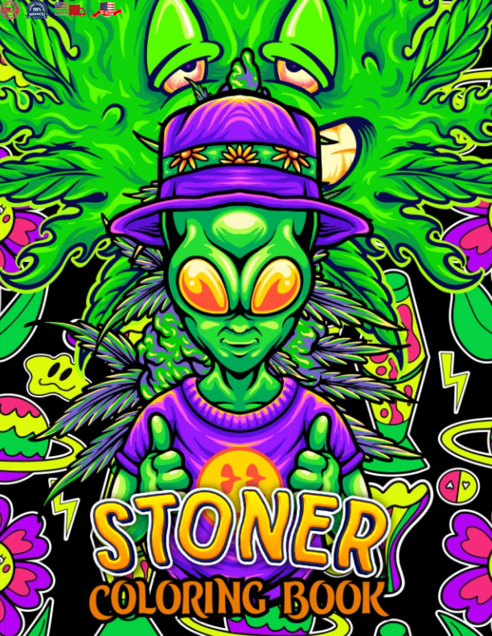 Stoner Coloring Book: 50+ Trippy Psychedelic Coloring Pages for Adults, 420 Weed
