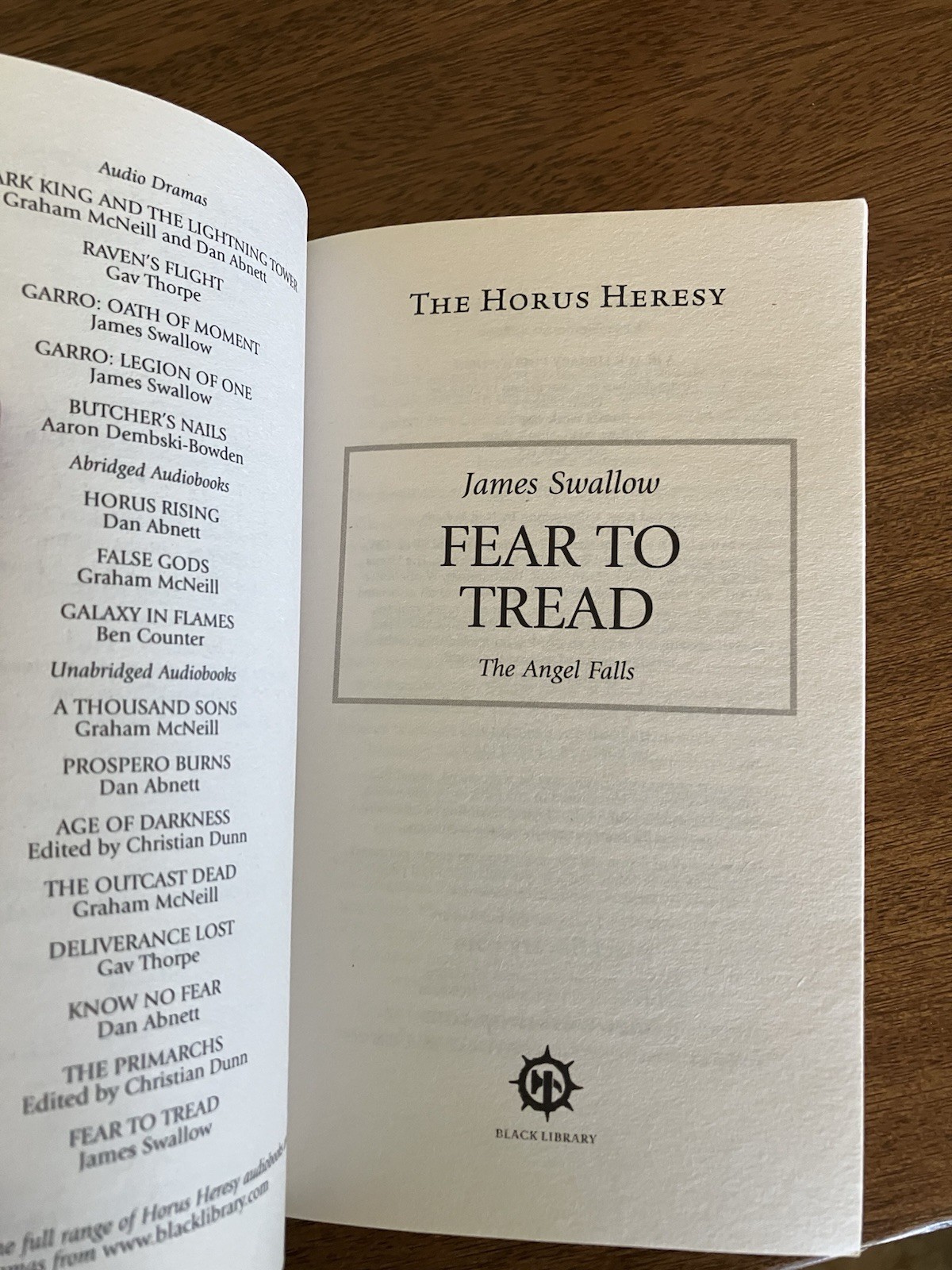 Fear to Tread Horus Heresy James Swallow Black Library Paperback Warhammer 40k