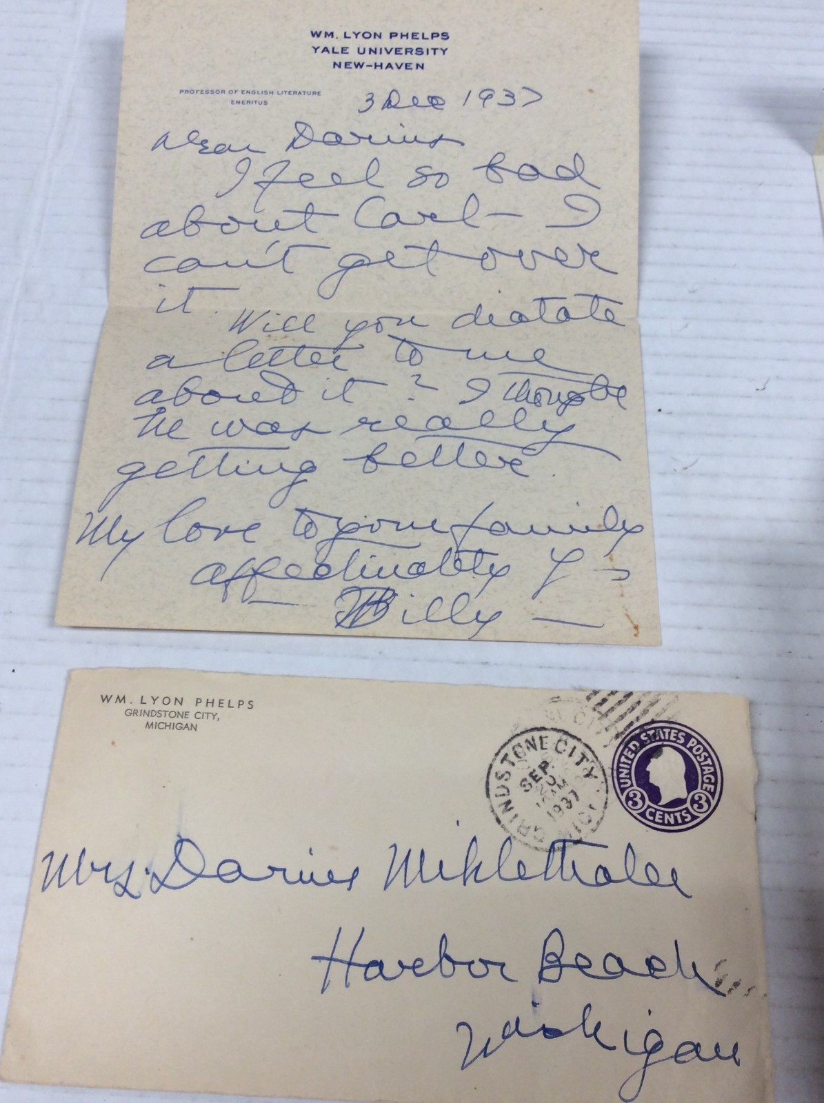 AUTOBIOGRAPHY WITH LETTERS William Lyon Phelps HC + Personal Notes 1939
