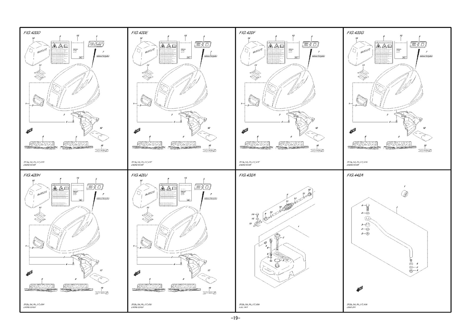 SUZUKI PARTS DF25A DF30A PARTS CATALOGUE – STEEL WIRE BOUND – PROTECTIVE COVERS