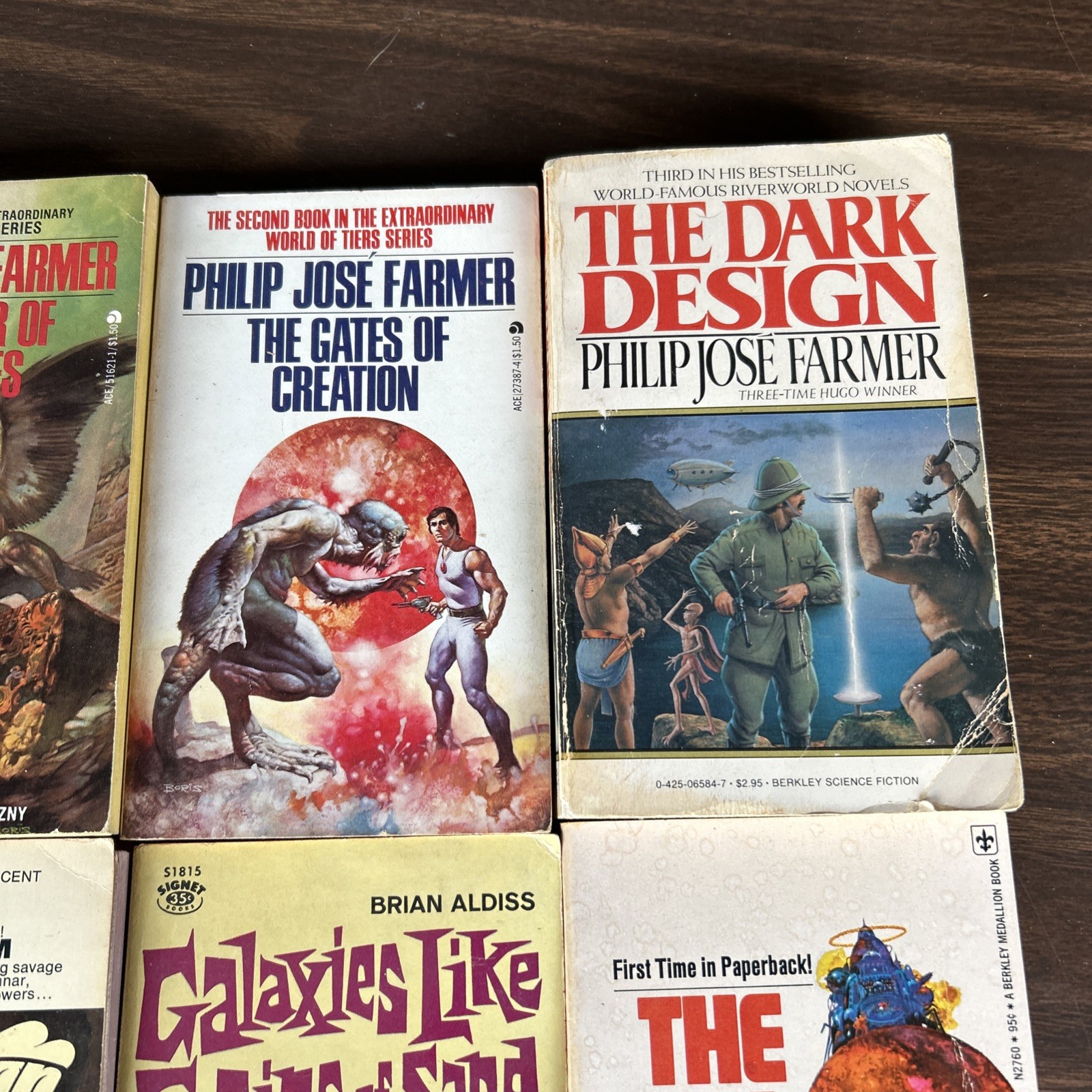 Lot Of 8 Vintage Science Fiction Paperbacks 60s 70s Philip Jose Farmer MORE!