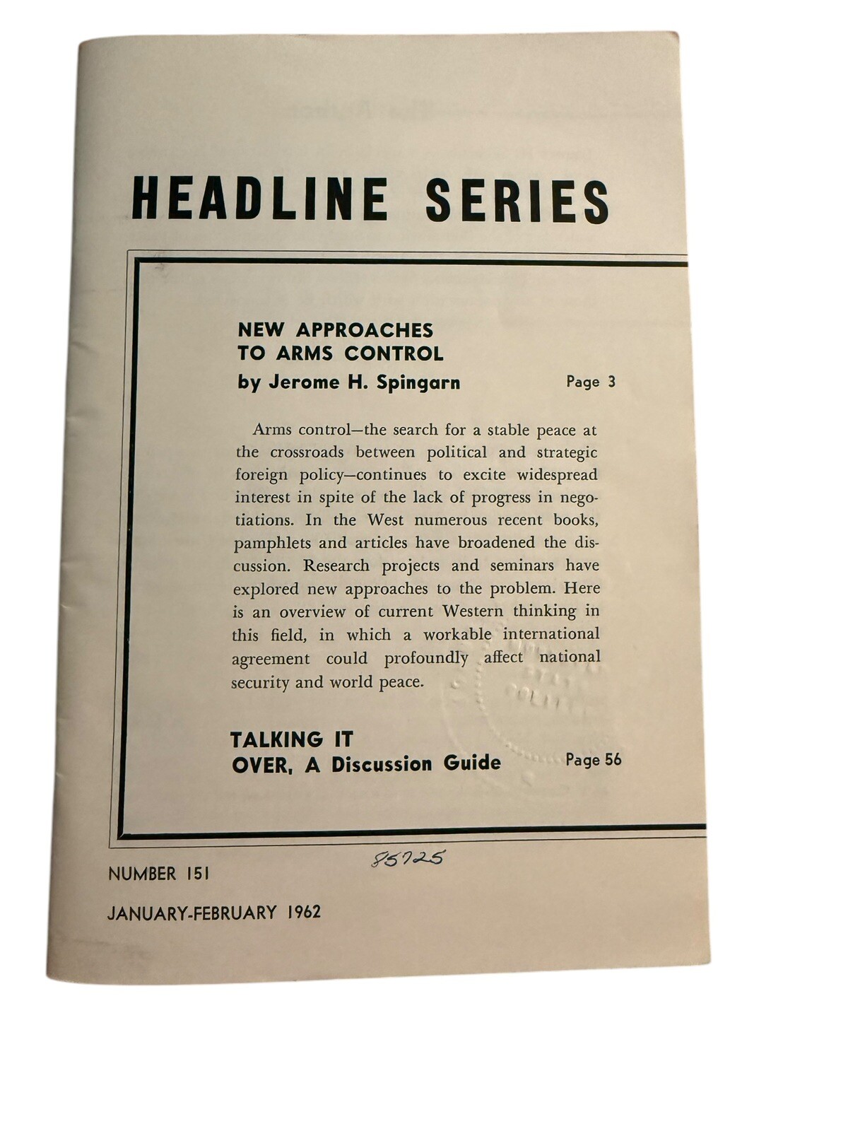 Headline Series Foreign Policy Association World Affairs Center