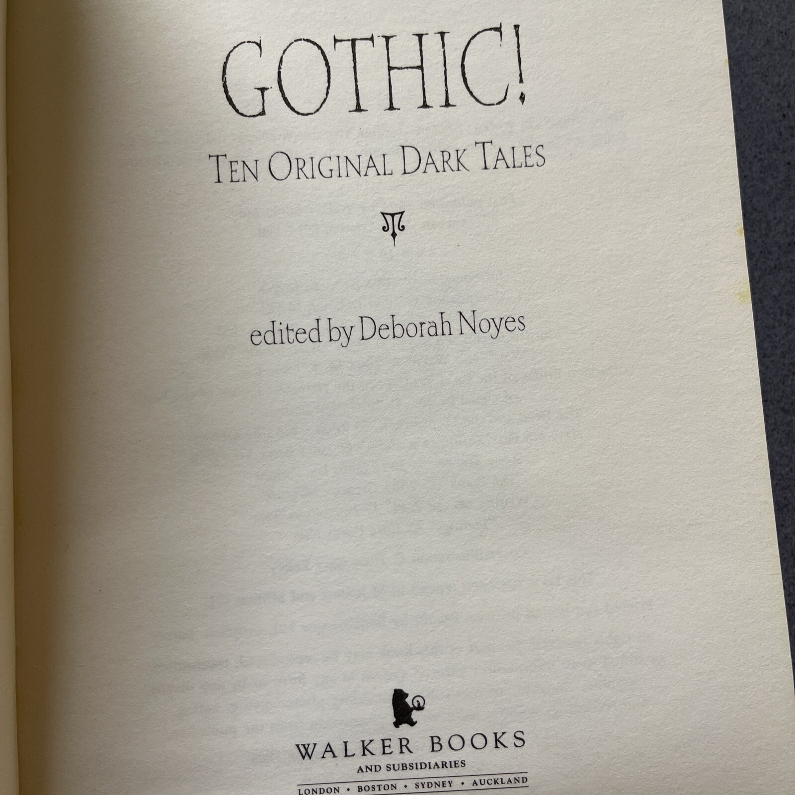 Gothic by Noyes Deborah (Editor) Paperback 2004 Ten Original Dark Tales