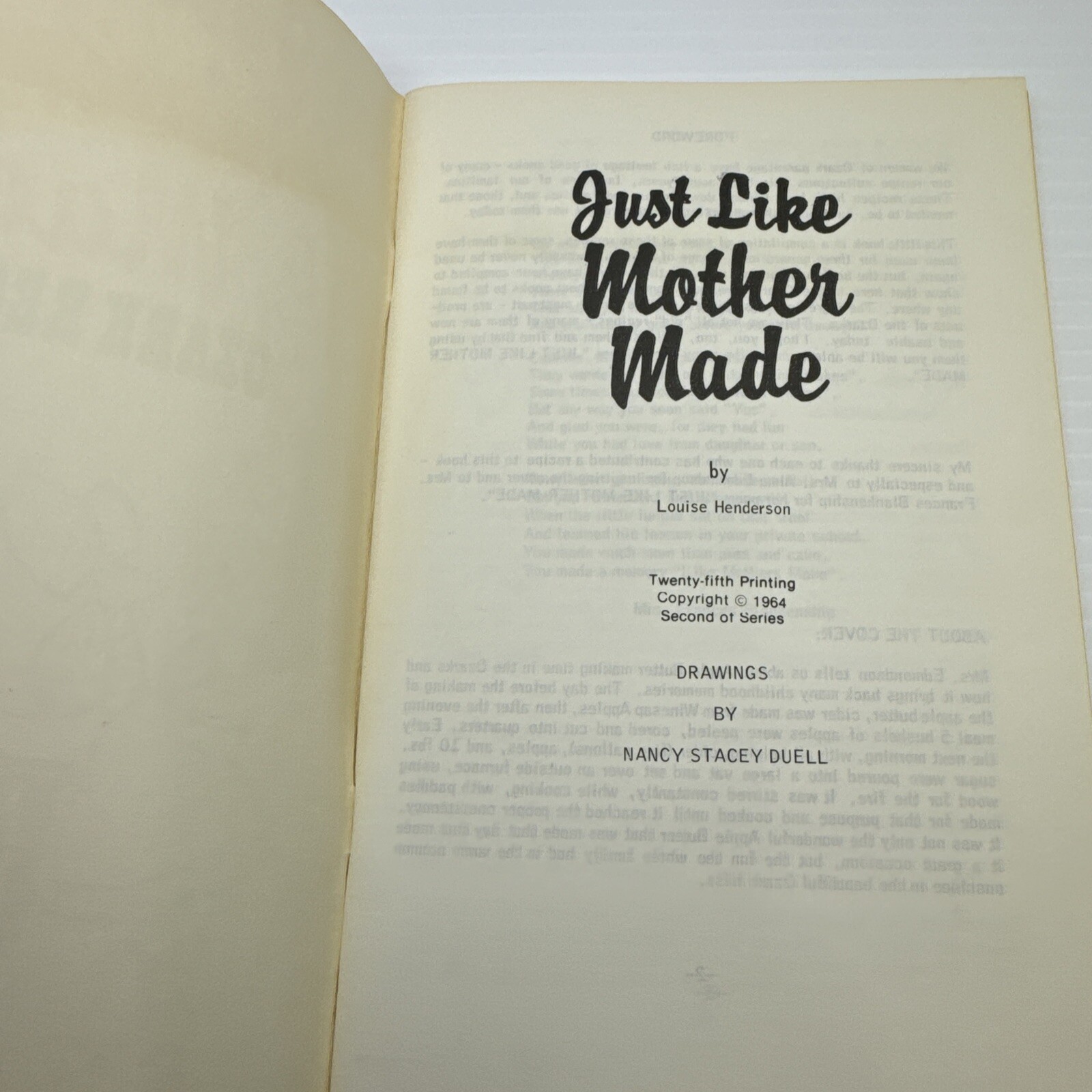 Just Like Mother Made Ozark Recipes Louise Henderson 1964 Booklet Vintage Recipe