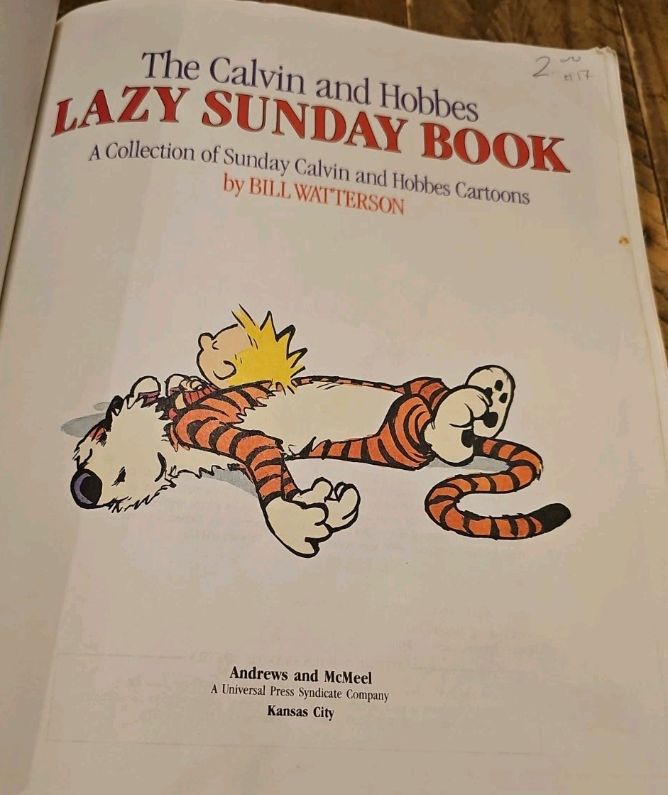 The Calvin and Hobbes Lazy Sunday Book by Bill Watterson 1989