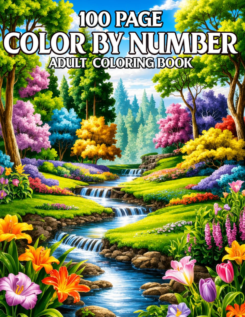 100 Page Color by Number Adult Coloring Book: 100 Easy Large Print Color
