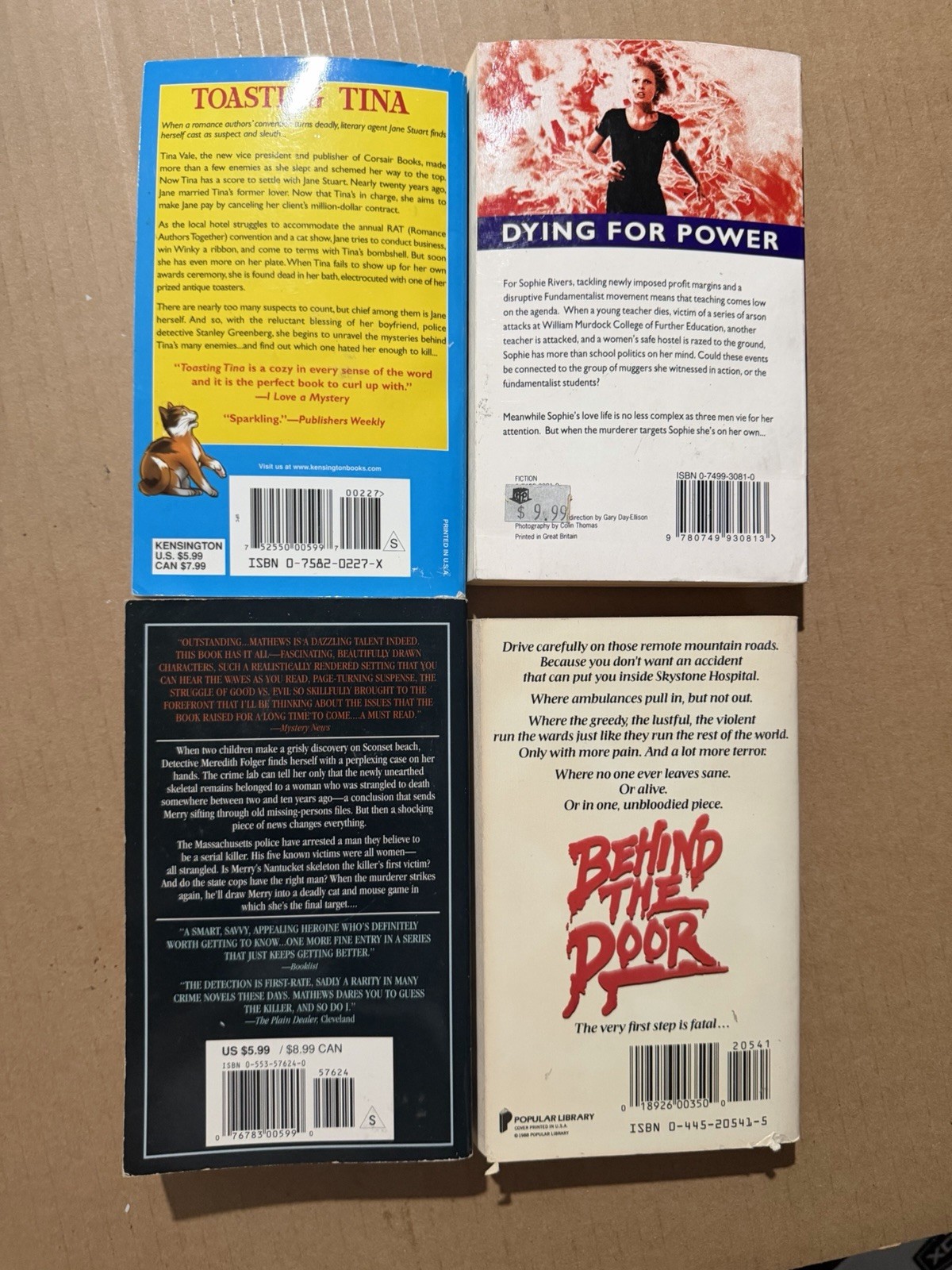 Lot of 10 random murder mystery novel paperback books, various authors B26