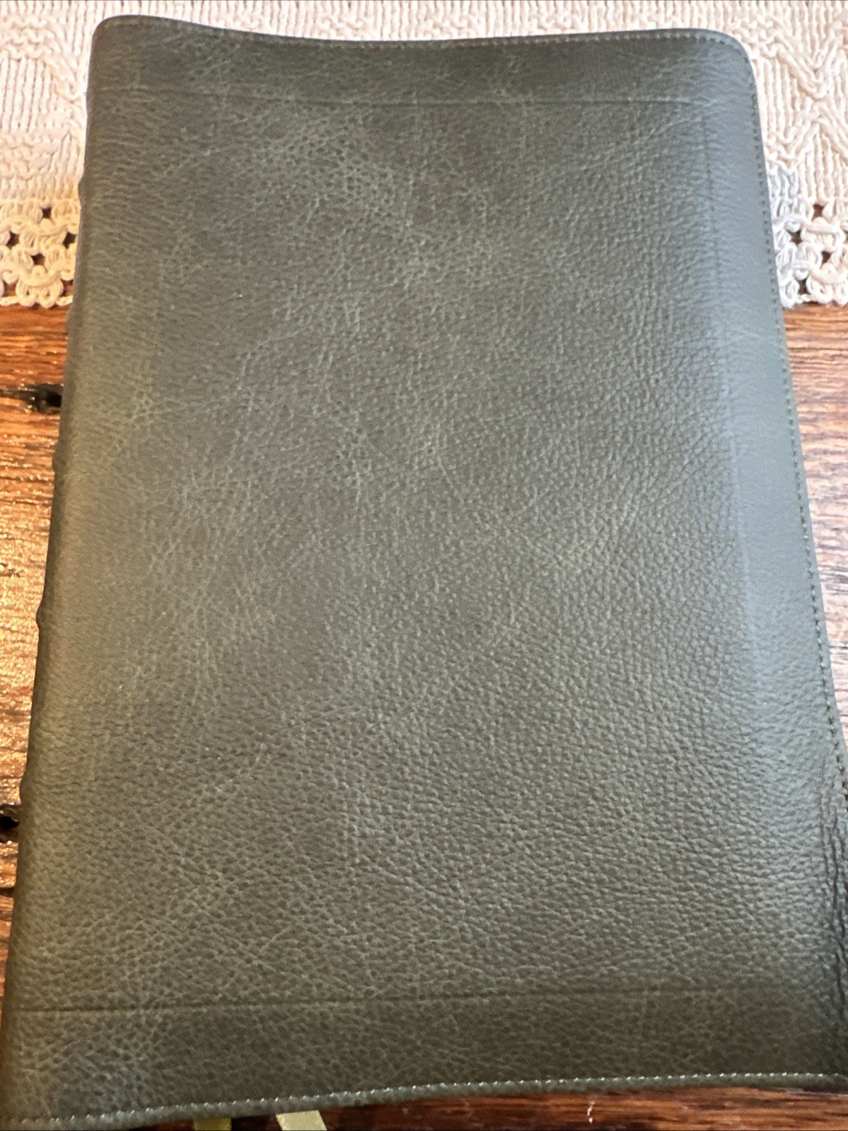 Cambridge Clarion KJV Ref BIBLE GREEN Calfskin Like New