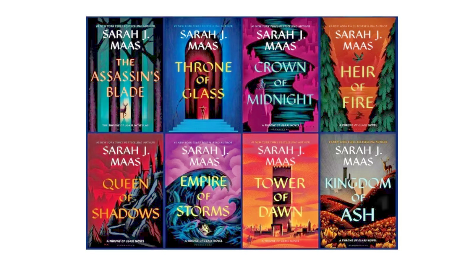 Throne of Glass Hardcover Box Set by Sarah J Maas 2023 all 8 books set hardcov