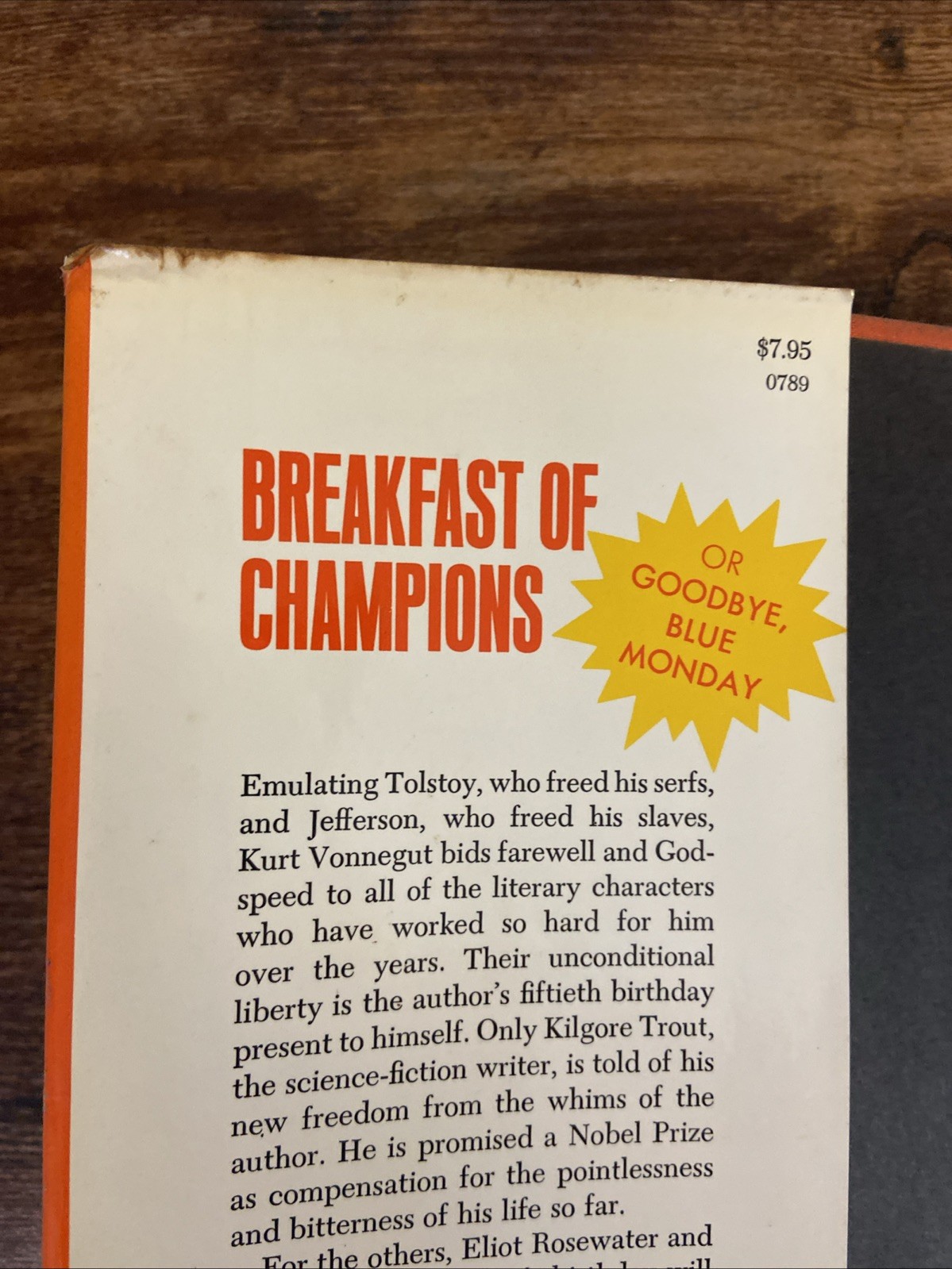 Kurt Vonnegut – Breakfast of Champions – Delacorte Press 8th Printing, 1973