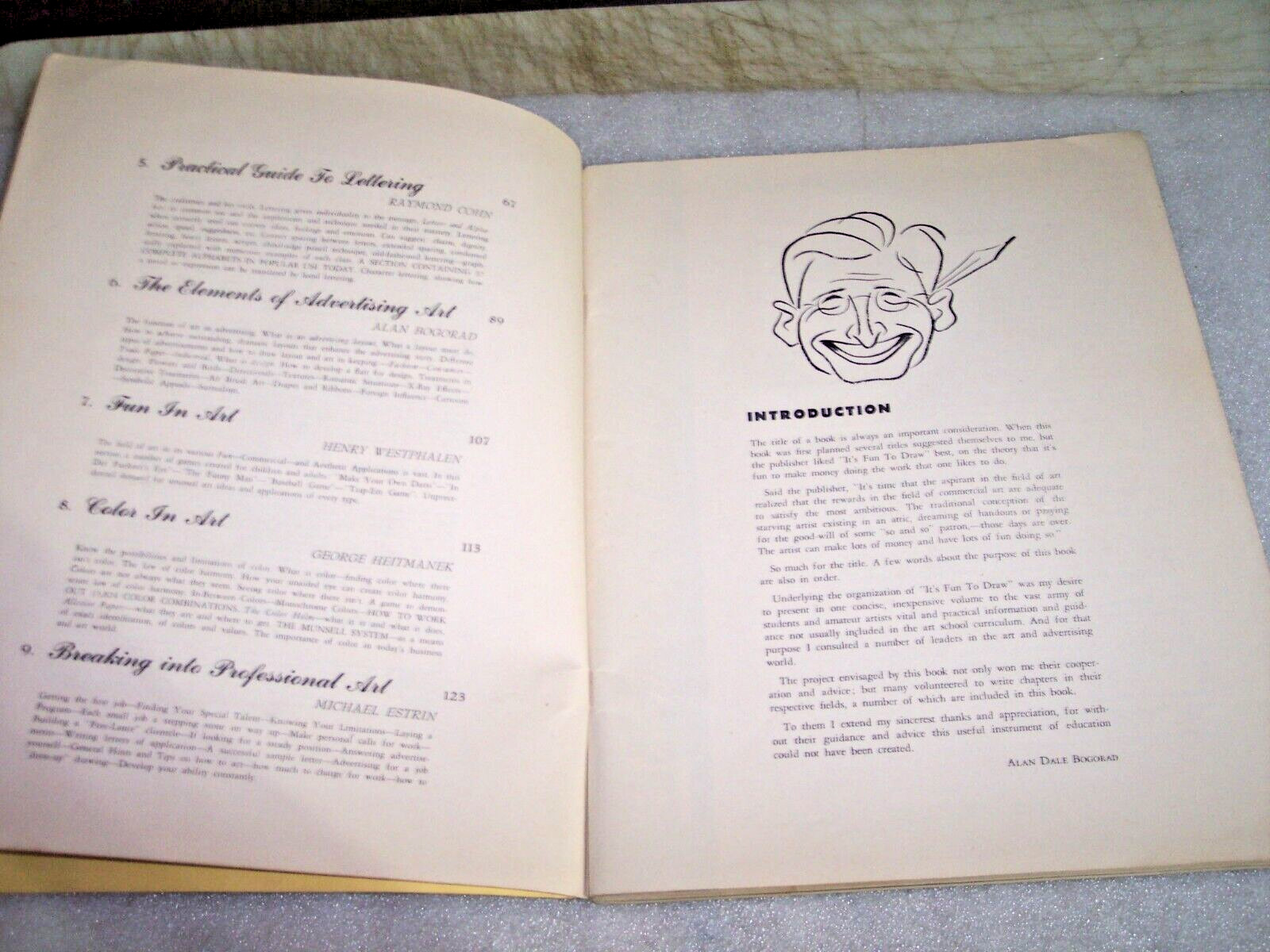 Vintage It’s Fun To Draw – 1943 – Softcover Philip Meistrich 127 Pages.