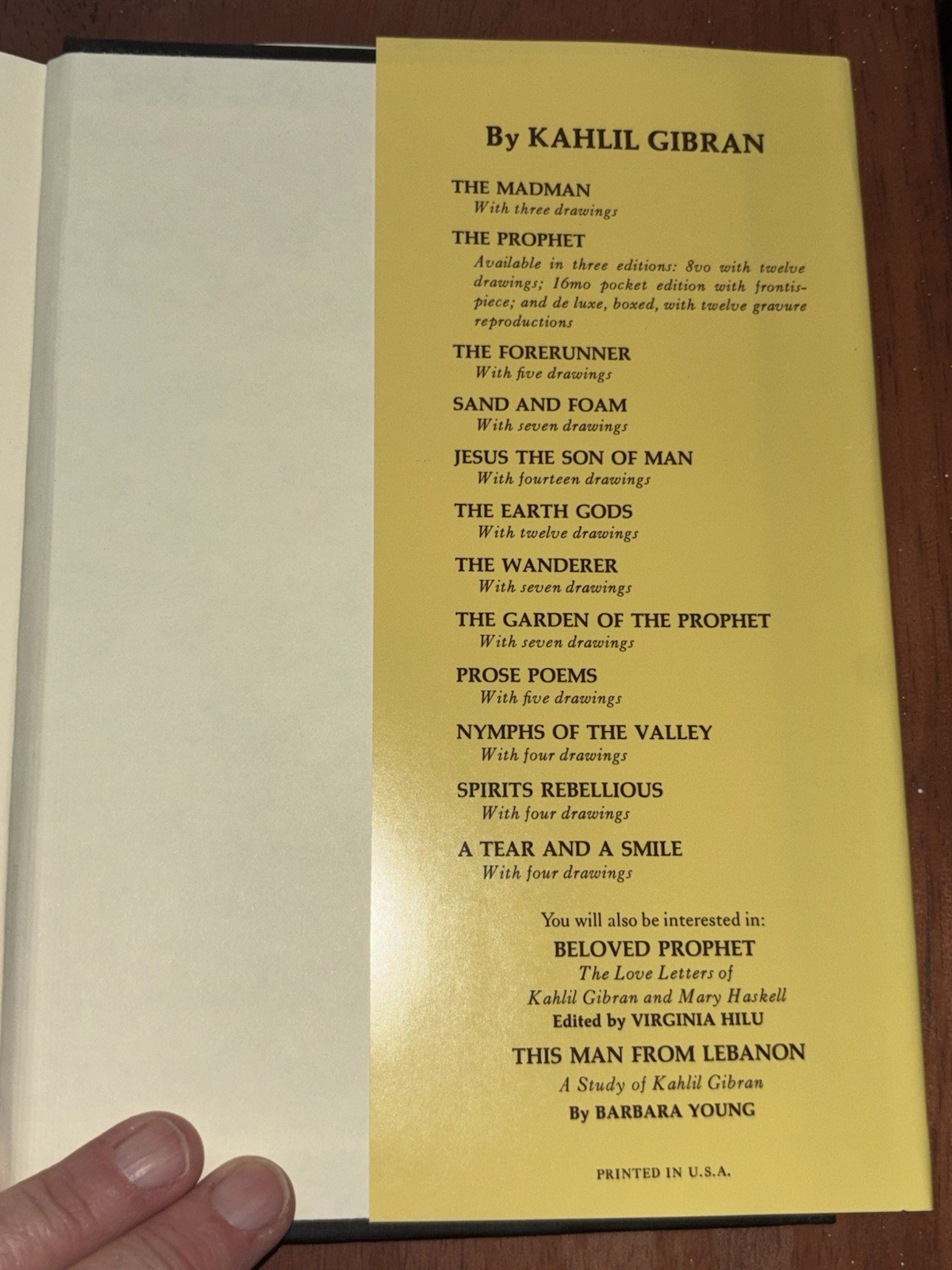 The Prophet (A Borzoi Book) – Hardcover By Kahlil Gibran – GOOD