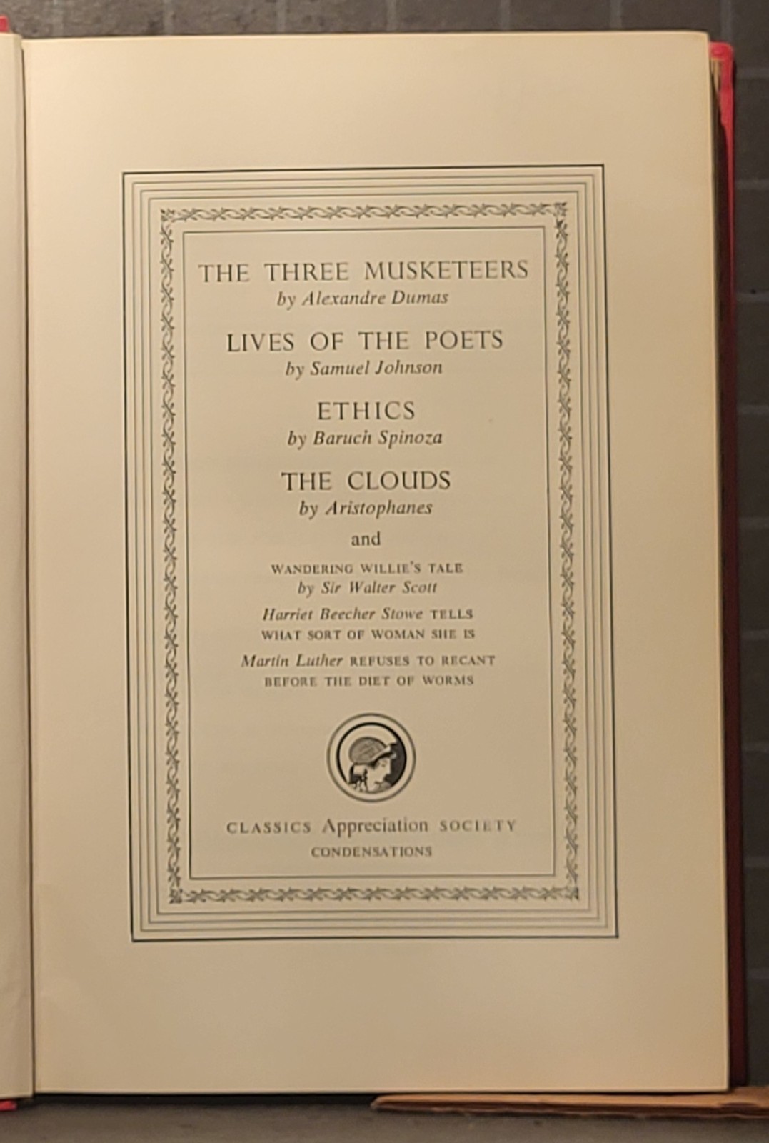 Classics Appreciation Society Book, by Various Authors 1956 Hardcover 3407