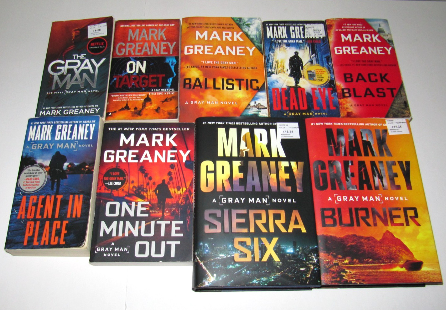 Lot of 9 Gray Man books by Mark Greaney PB/HB