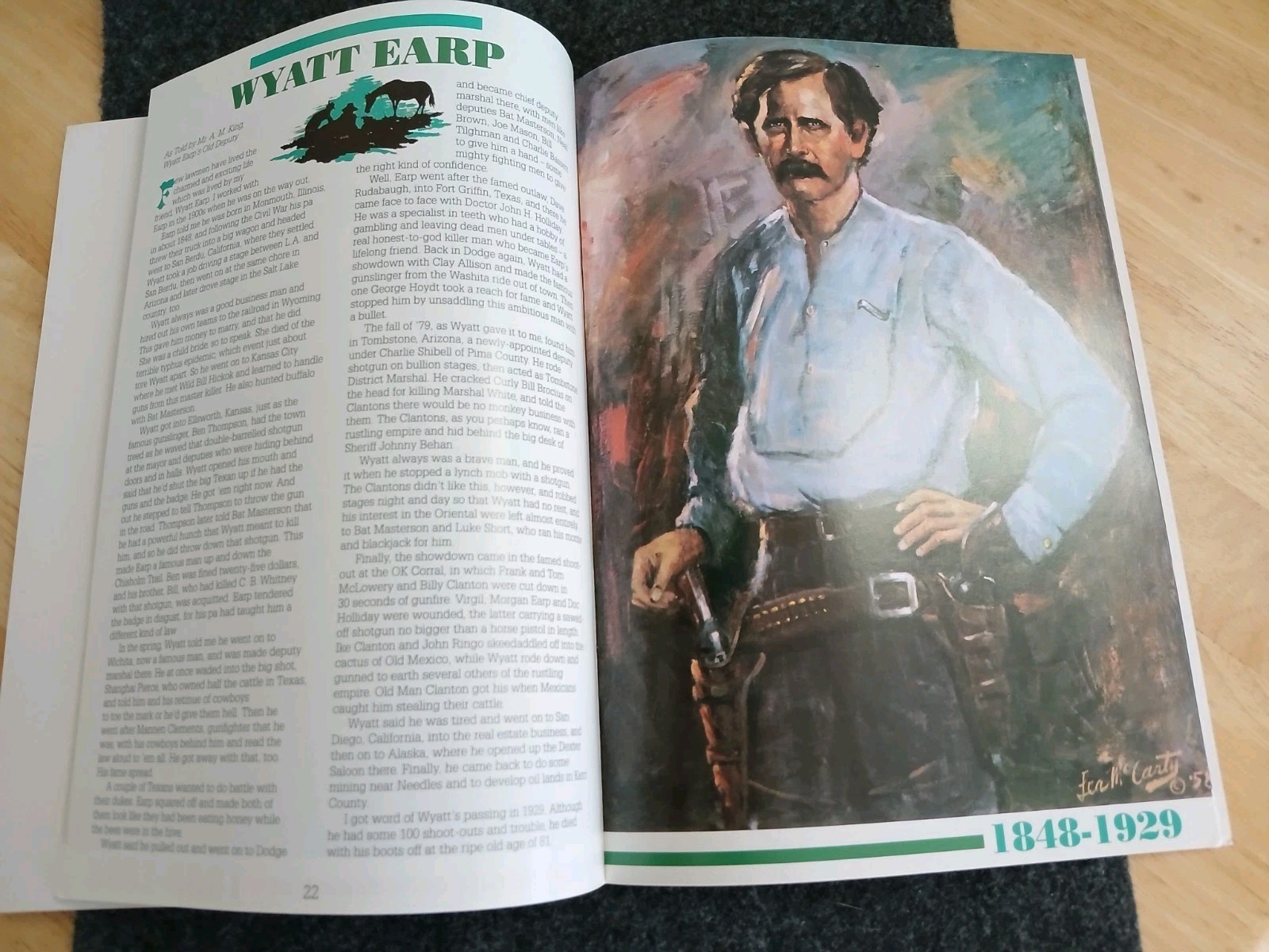 GUNFIGHTERS of the Old West Paintings & Text by Lea F. McCarty 1992 Book VTG USA