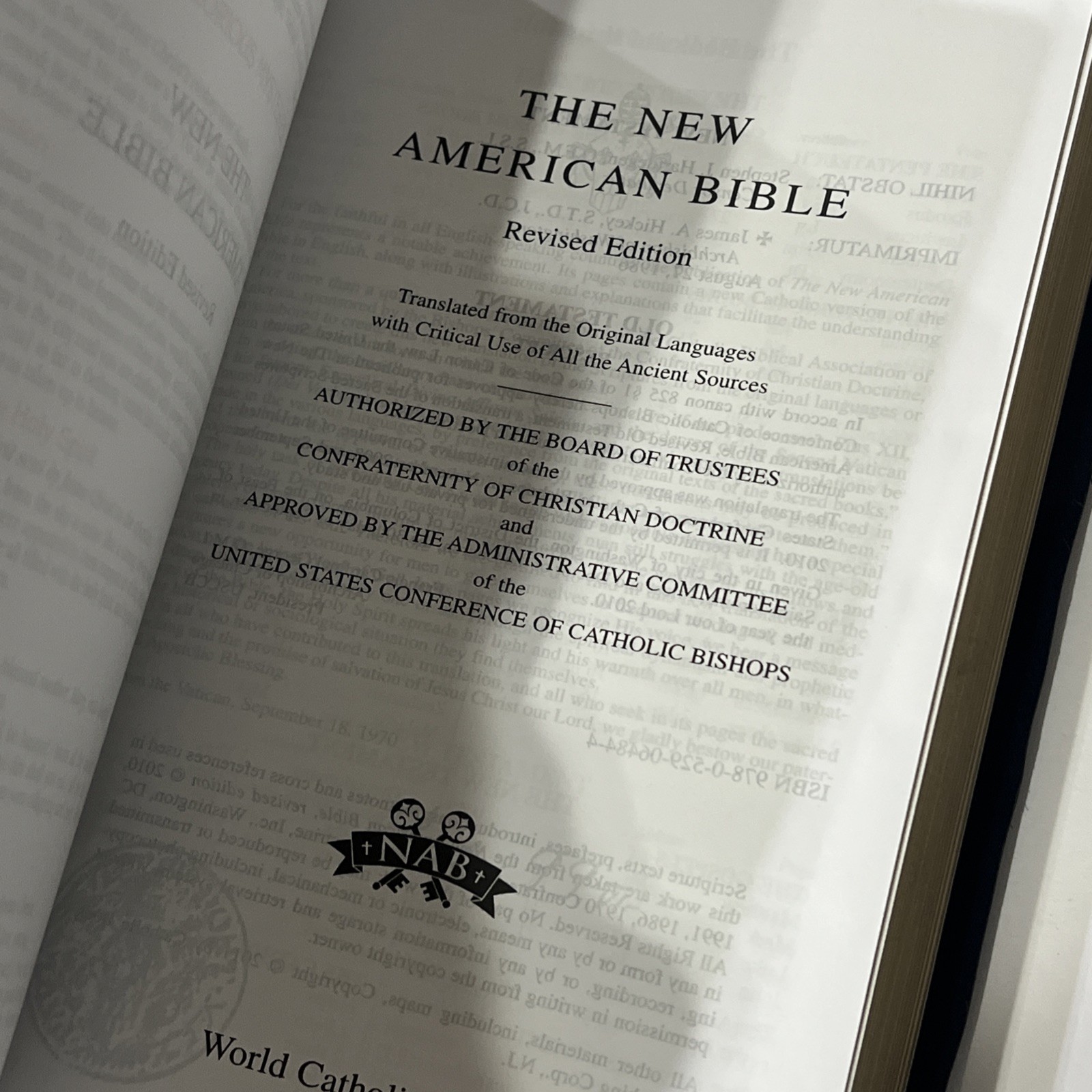 The New American Bible Official Catholic World Press 9×6” Blue, Clean