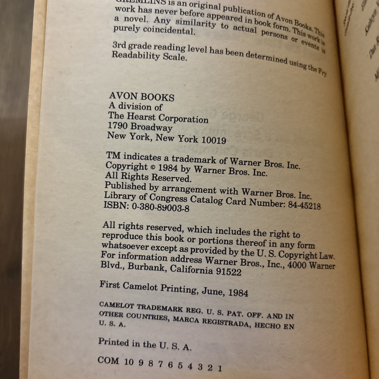 GREMLINS – 1984 – First Edition First Print Movie Tie-in Vintage Paperback