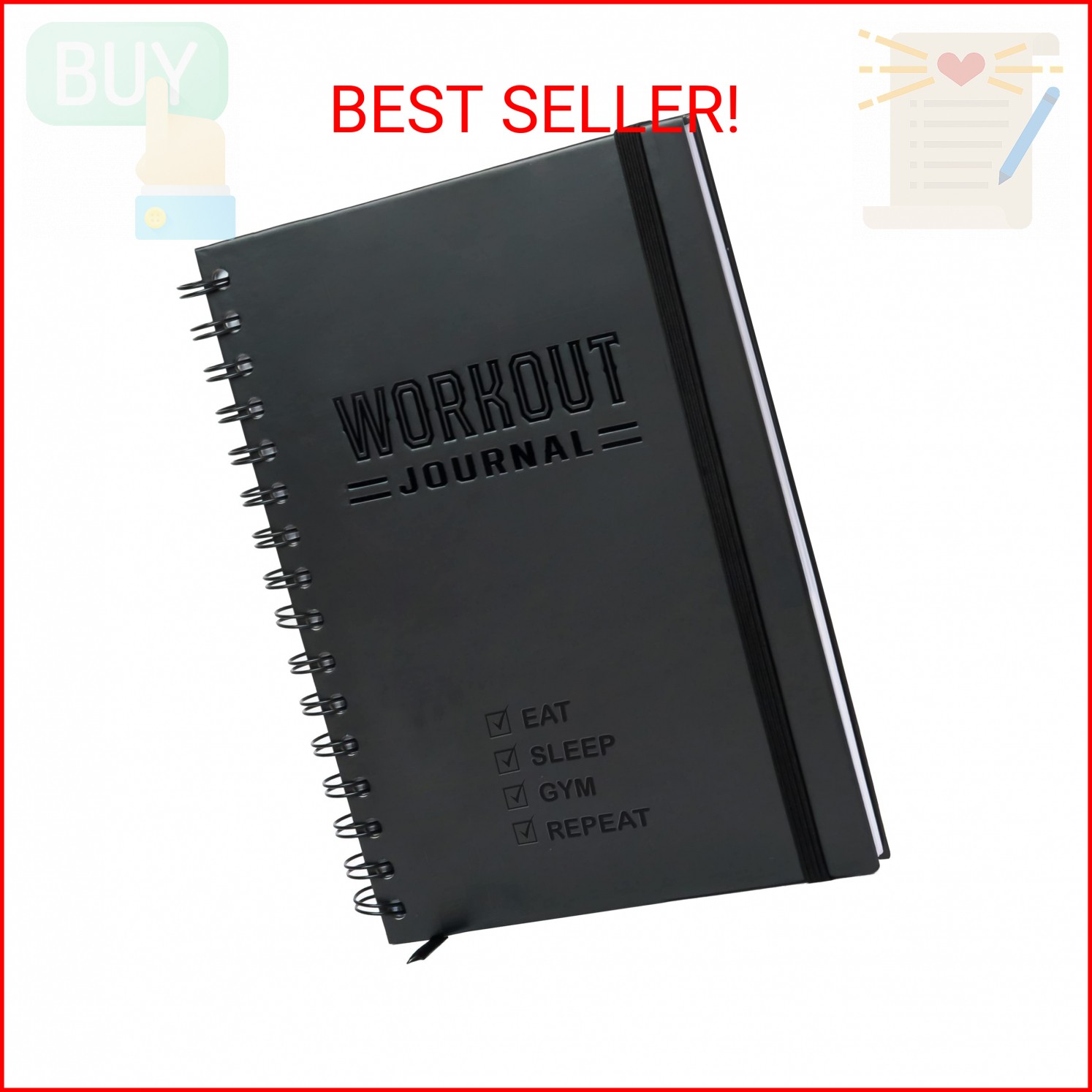 Nextnoid Hardcover Fitness Journal Workout Planner for Men & Women – A5(5.7″ x 8