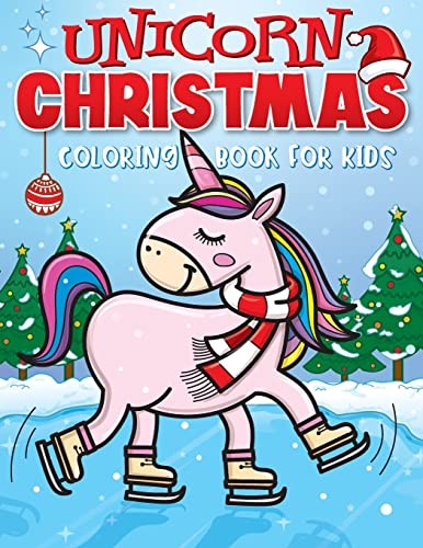 Unicorn Christmas Coloring Book for…, Art Supplies, B