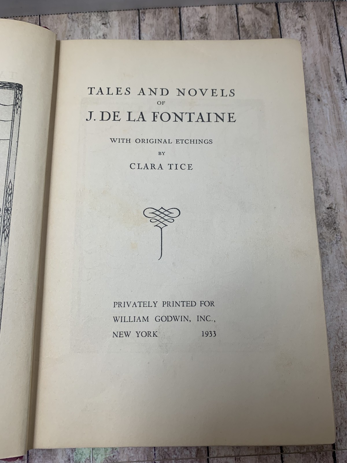 Tales and Novels of J. De La Fontaine 1933 William Godwin Clara Tice Etchings Vi