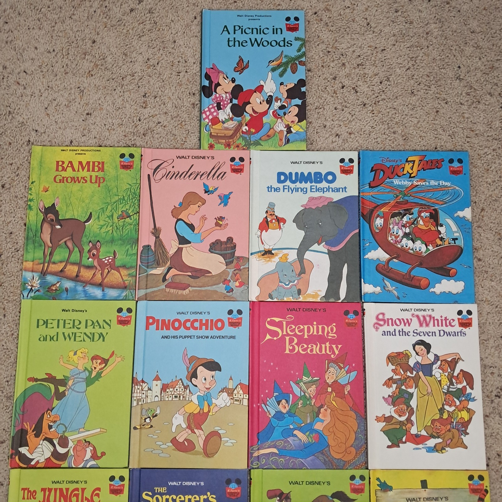 1972 Walt Disney’s Wonderful World Of Reading HC Books~EXCELLENT! Set Of 13