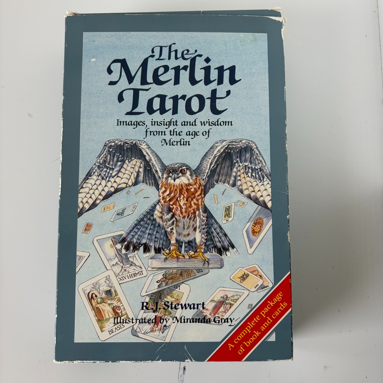 The Merlin Tarot R.J. Stewart Miranda Gray Complete 80 Card Deck Book Vtg 1988