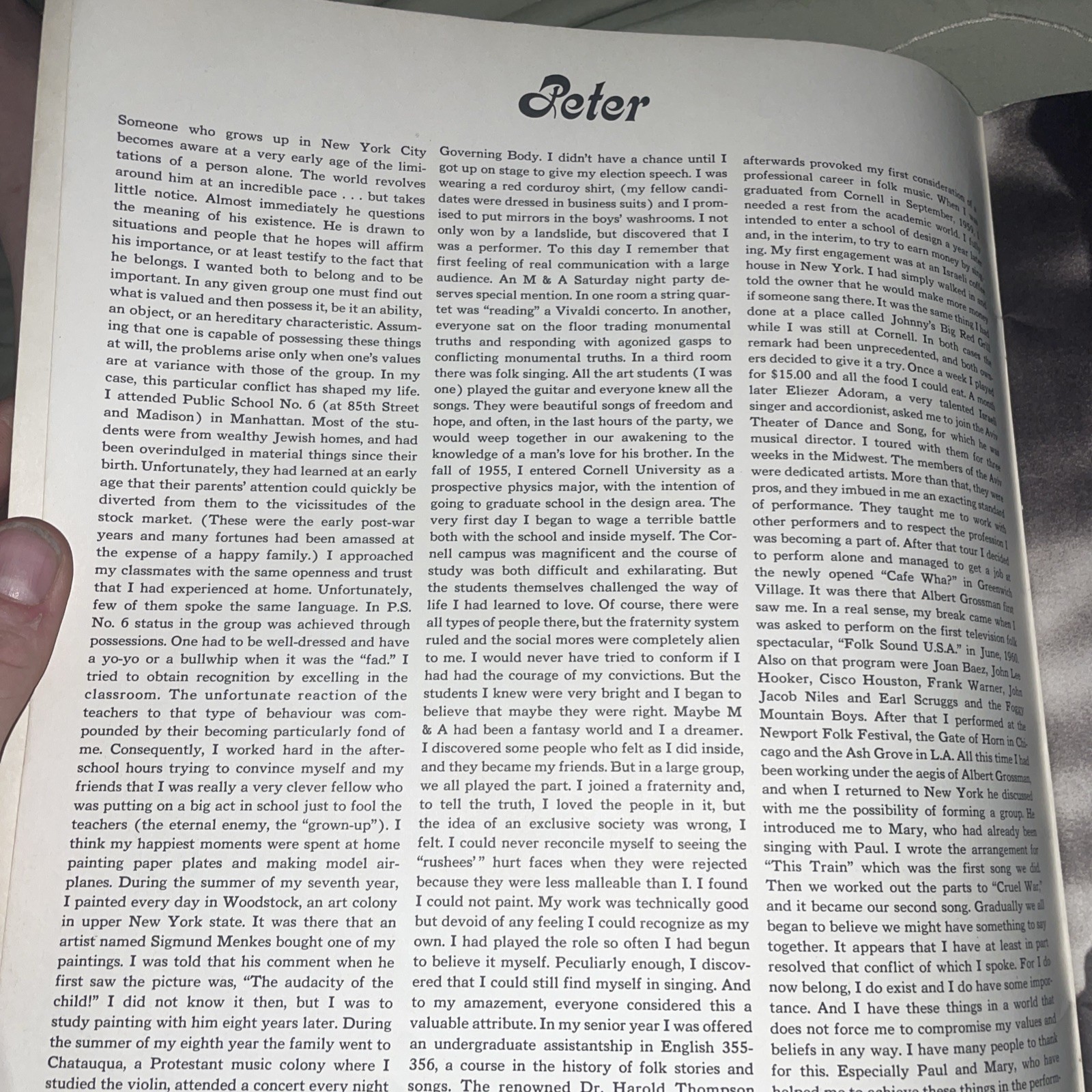 VTG 1964 Peter, Paul And Mary Paperback Book Photos History 13″ X 10″ 32 Pages