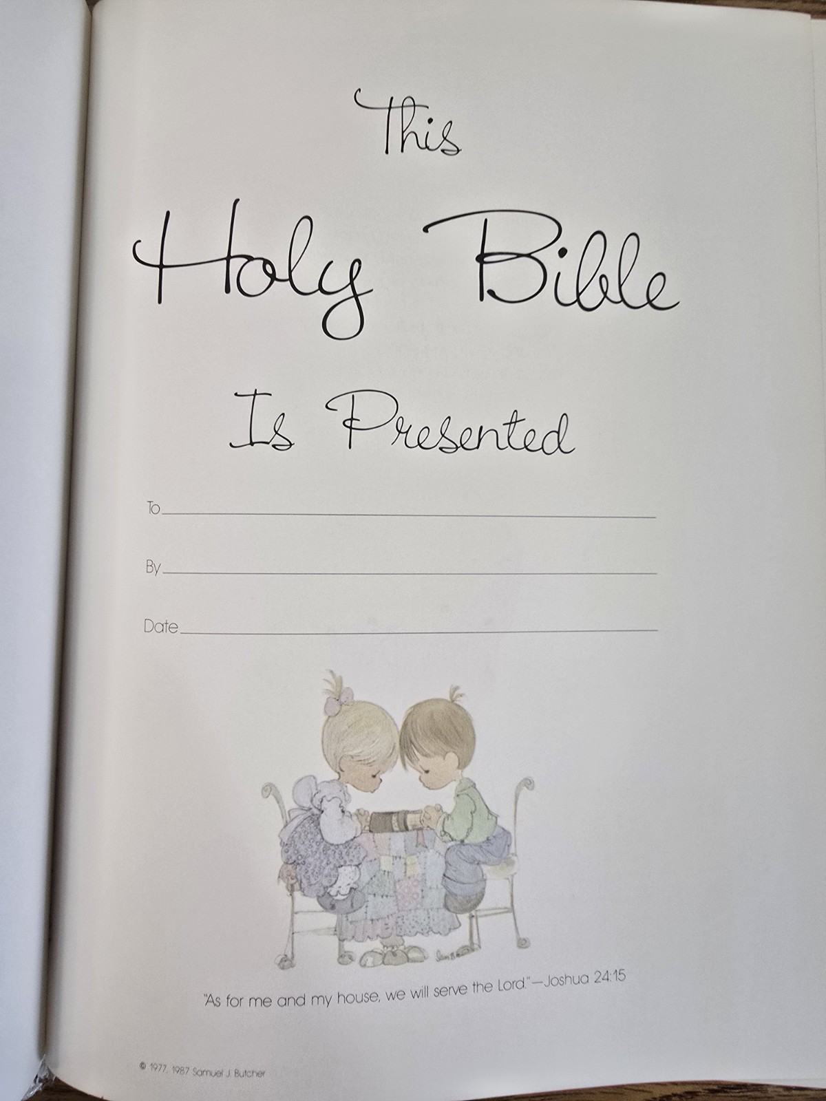 Vintage Precious Moments Holy Bible NKJ Version Family Edition Red Letter 1985