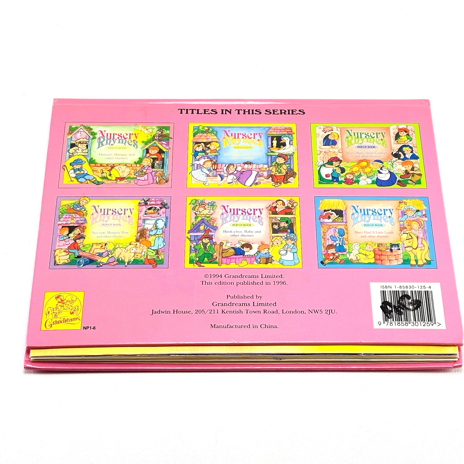 Grandreams Nursery Rhymes Pop-Up Books Lot of 4 – 1994 – Free Shipping