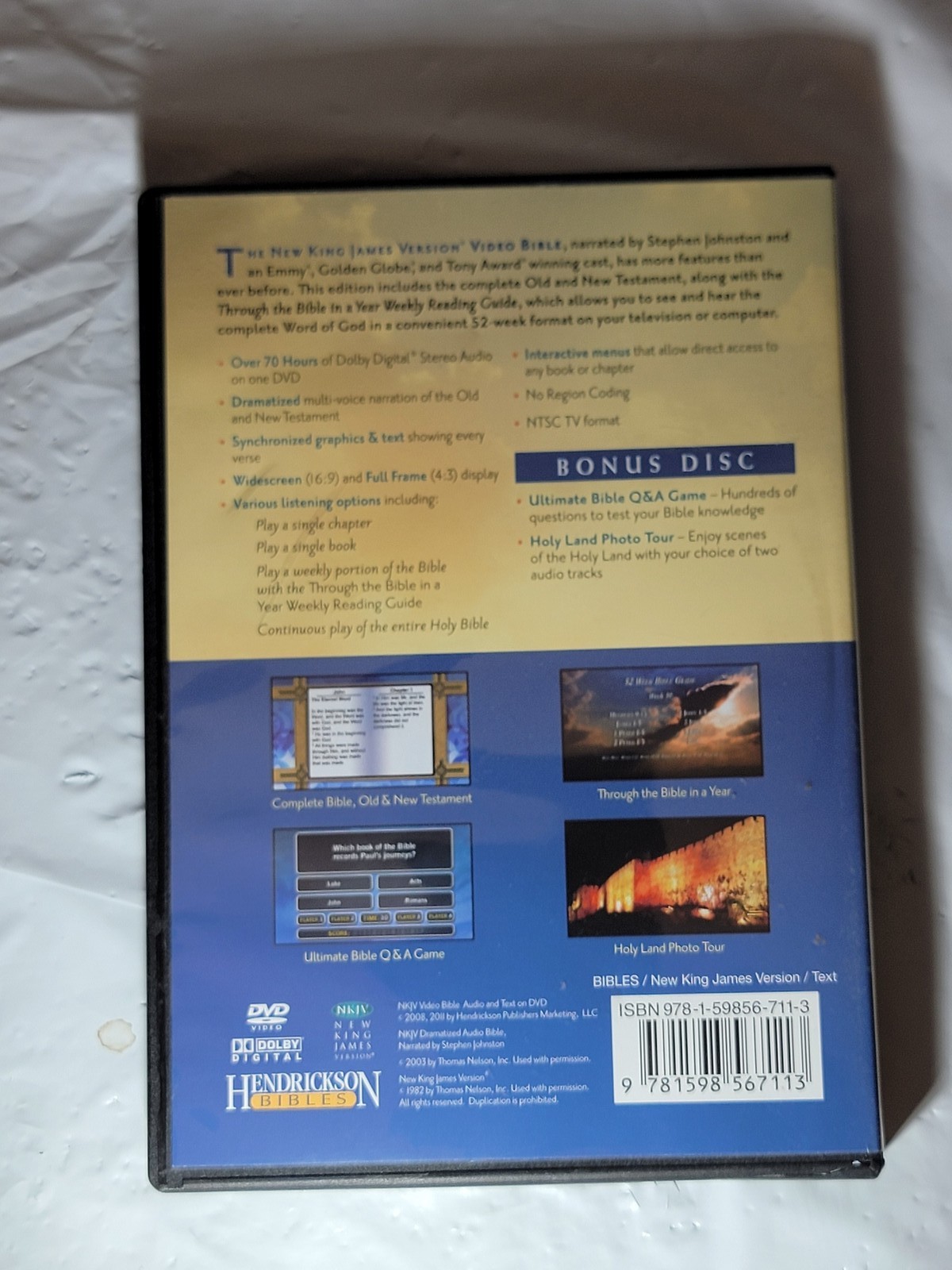 NKJV Video Bible Audio Text on DVD Complete Old New Testament Hendrickson Bibles