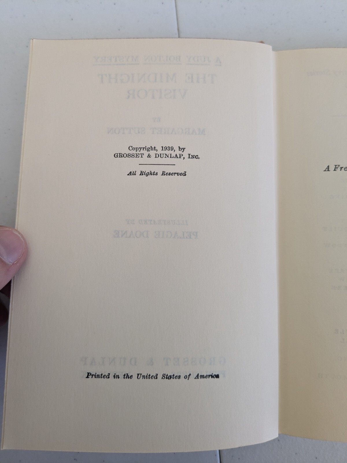 Judy Bolton #12 – The Midnight Visitor by Margaret Sutton – HC/DJ (1939)