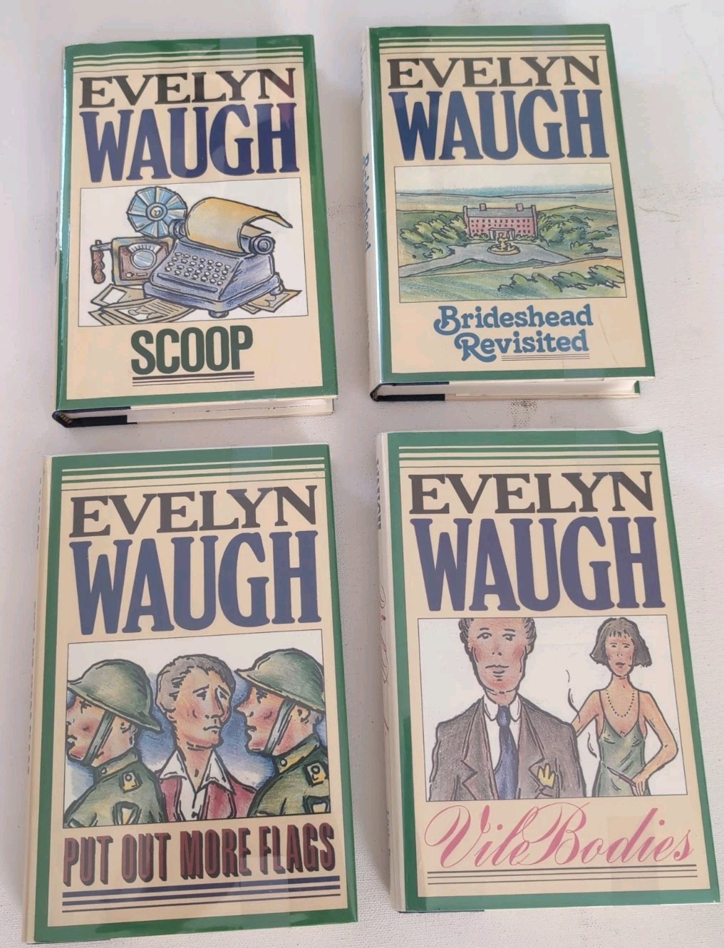 Evelyn Waugh Lot of 4 Books Vintage 1977-79 HC/DJ Little, Brown & Co.