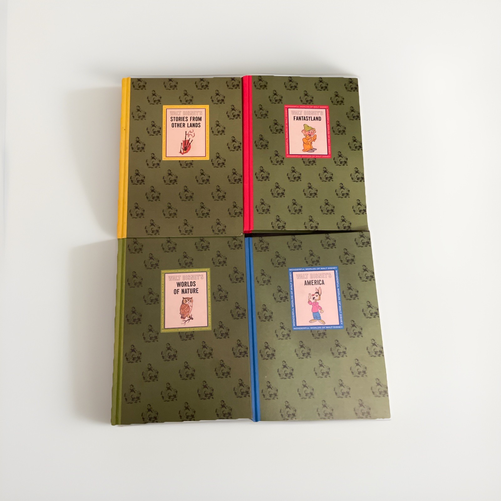 1965 The Wonderful Worlds of Walt Disney 4 Book Boxed Set Golden Press Vintage