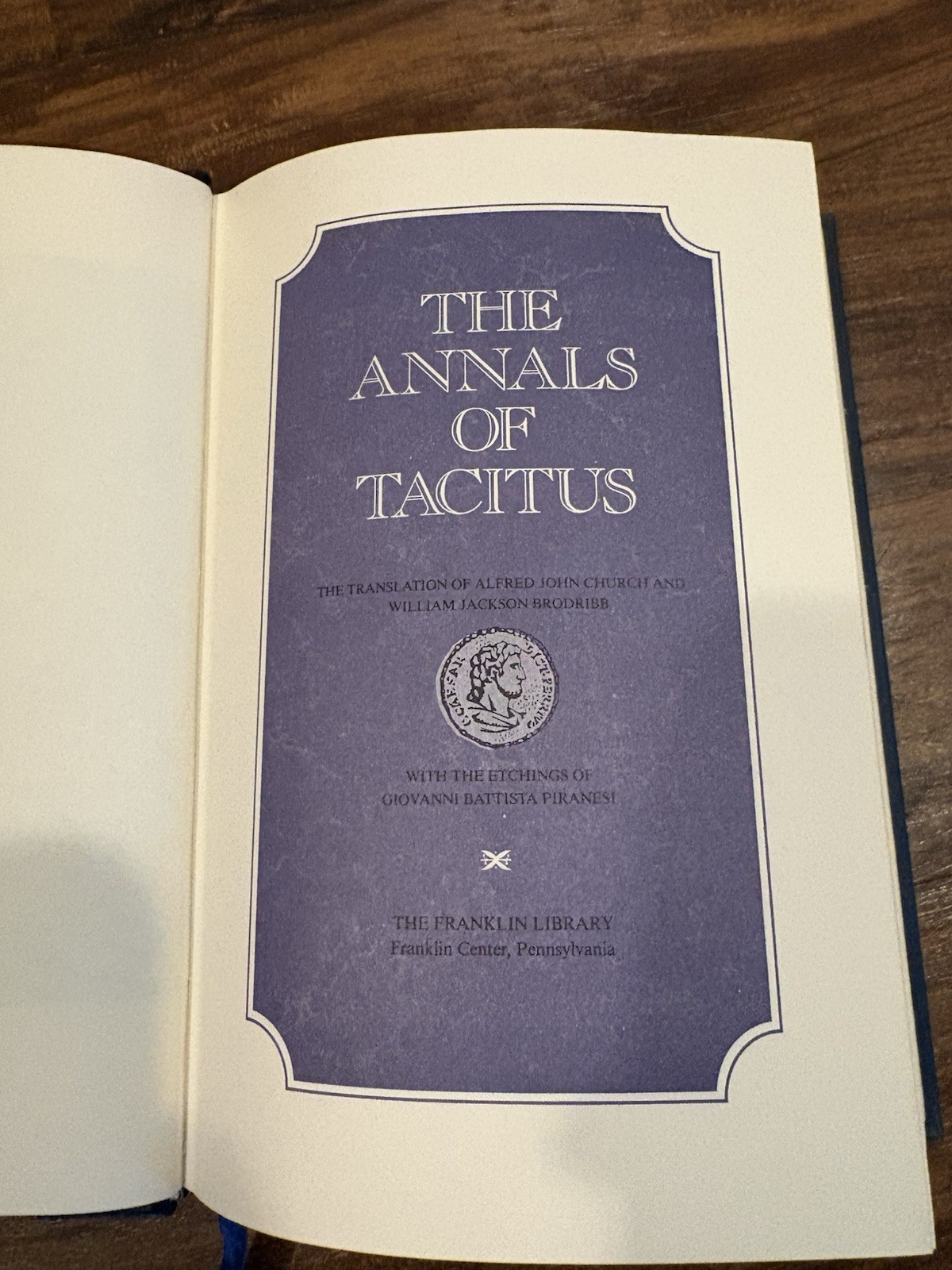 The Annals of Tacitus Tacitus Hardcover Franklin Library Illustrated